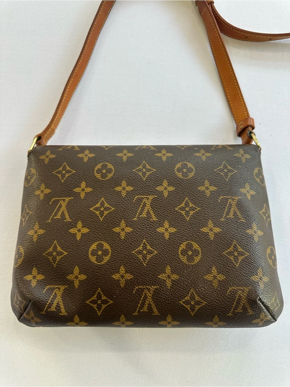 Louis Vuitton Musette Tango Monogram Canvas with Brown Leather